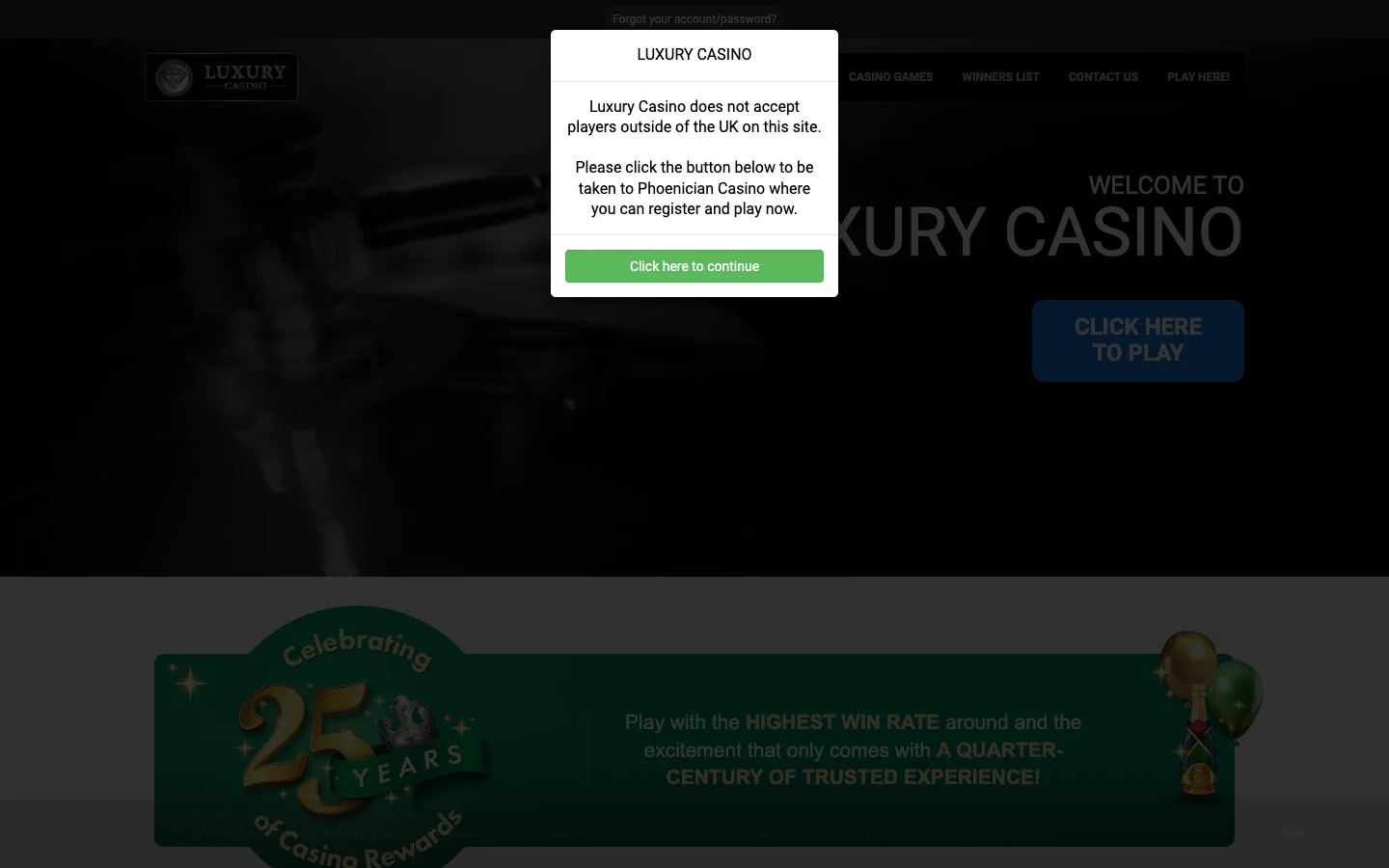 Colosseum Casino website screenshot