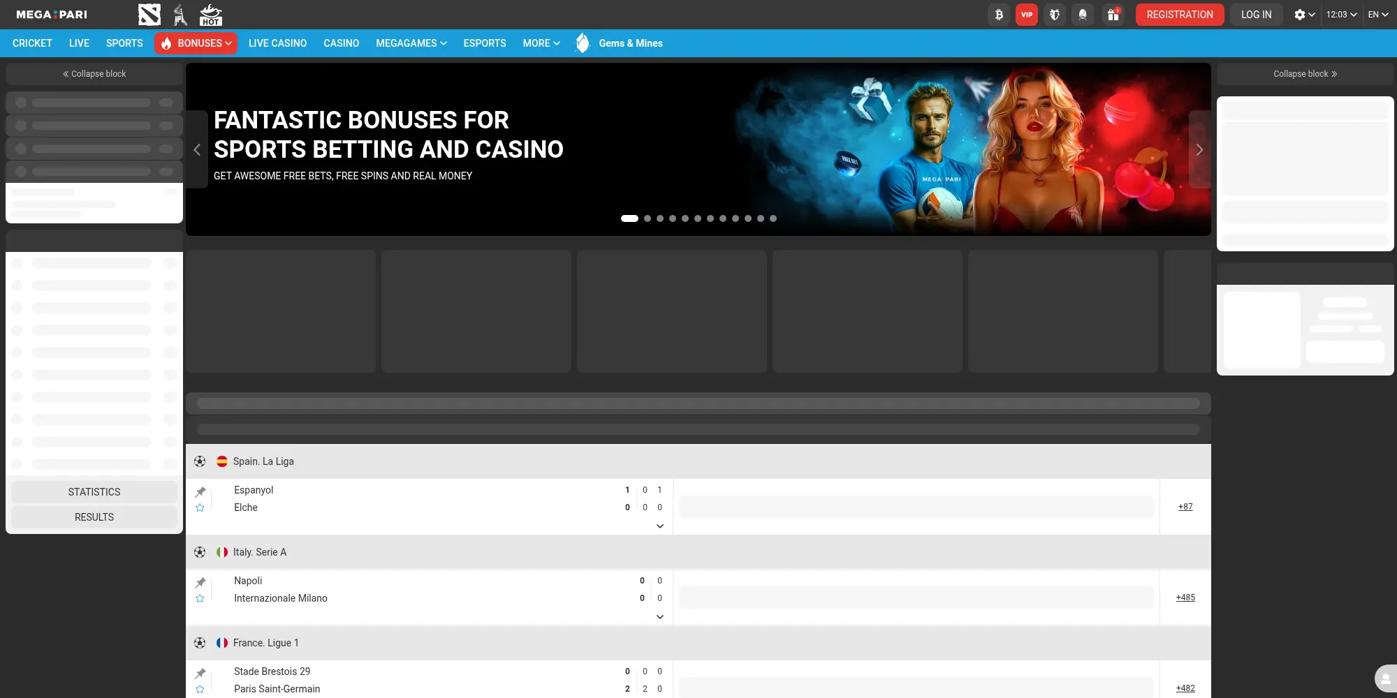 Megapari website screenshot