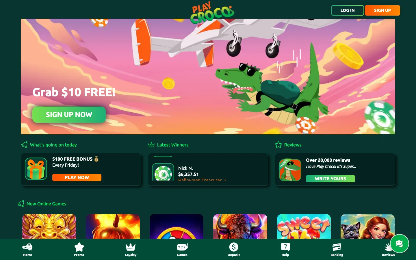 PlayCroco website screenshot