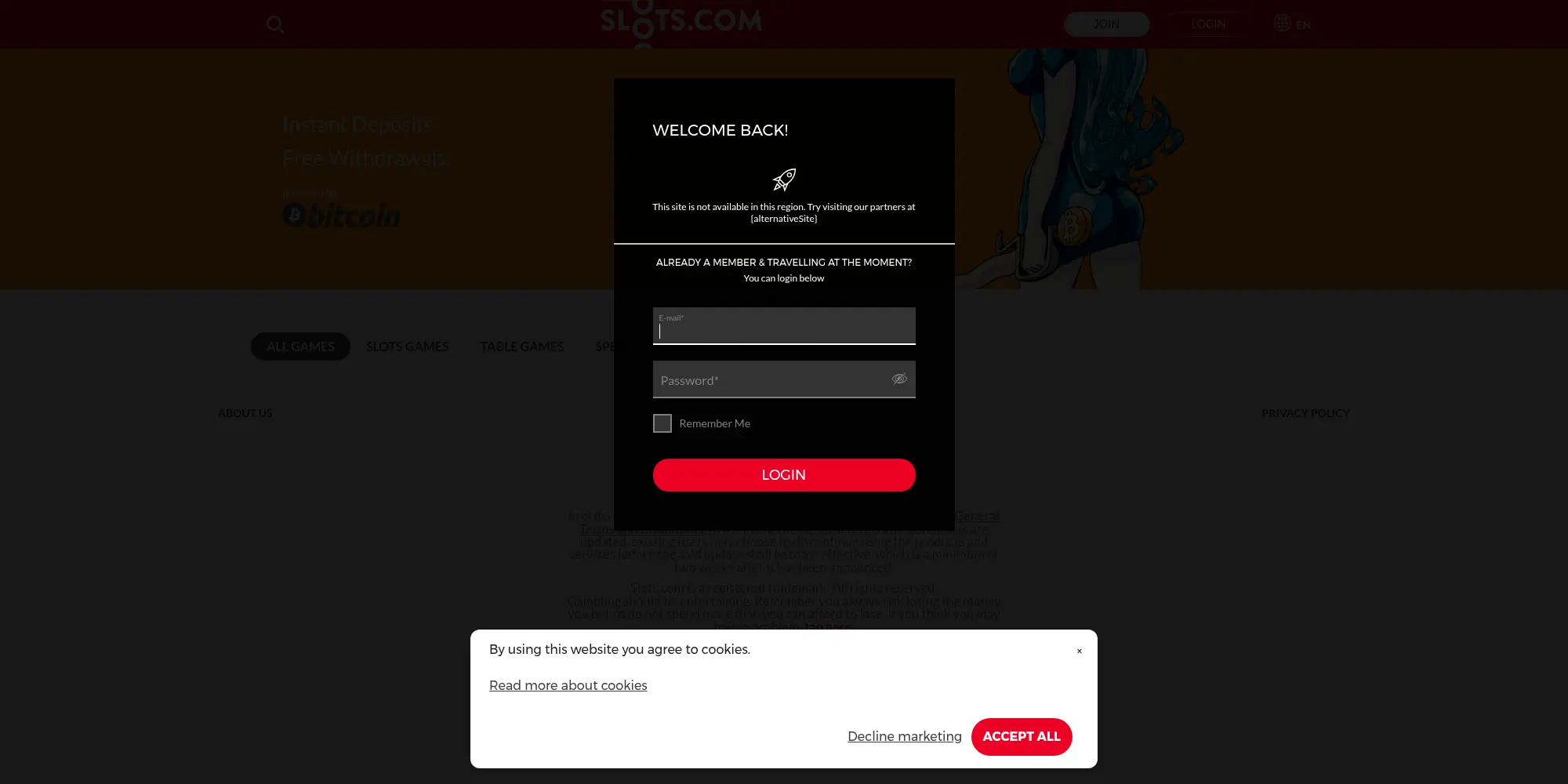 Slots.com website screenshot